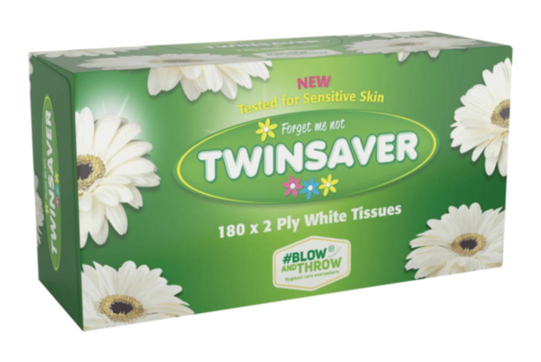 Twinsaver White Facial Tissues 180 Pack